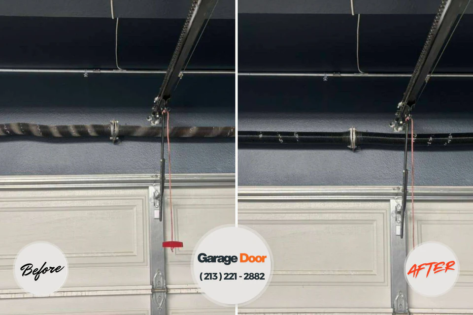 Before and after: garage door repair Pinehurst, ID